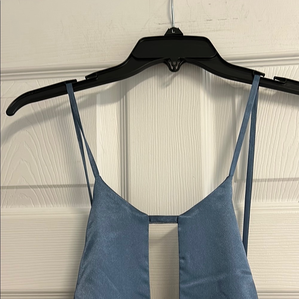 Galina Signature Elegant Backless Steel Blue Dress from David’s Bridal - Picture 5 of 17